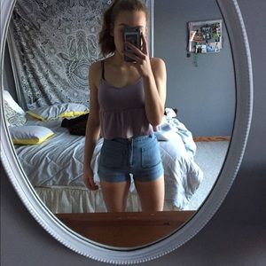 H&M High waisted light blue denim shorts!